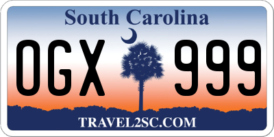 SC license plate OGX999