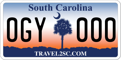 SC license plate OGY000