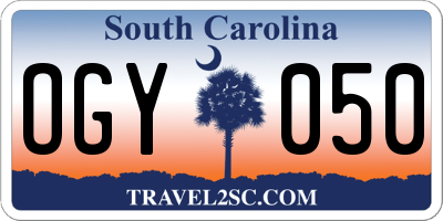 SC license plate OGY050