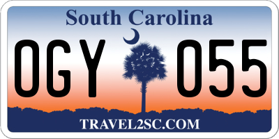 SC license plate OGY055