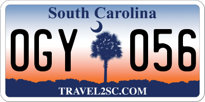 SC license plate OGY056