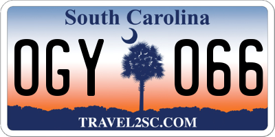 SC license plate OGY066