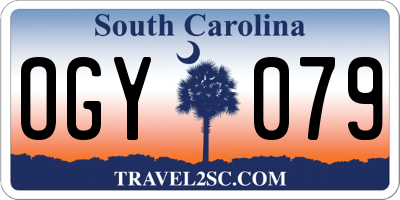 SC license plate OGY079