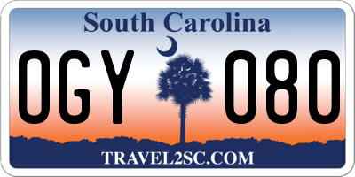 SC license plate OGY080