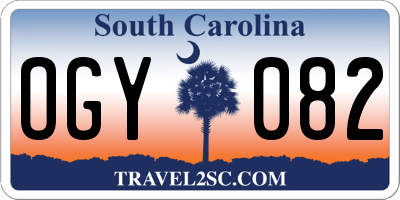 SC license plate OGY082