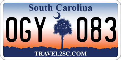 SC license plate OGY083