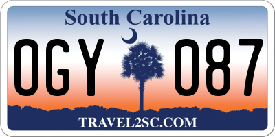 SC license plate OGY087