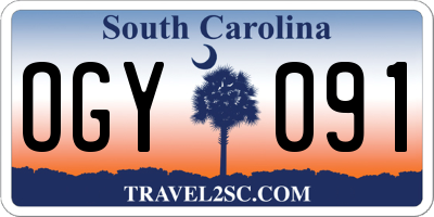 SC license plate OGY091