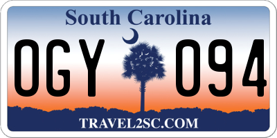 SC license plate OGY094