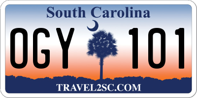 SC license plate OGY101