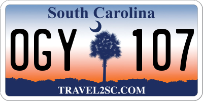 SC license plate OGY107
