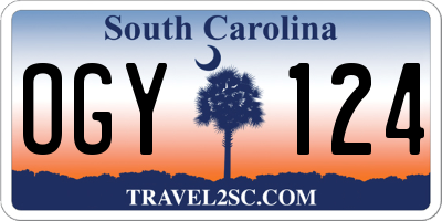 SC license plate OGY124