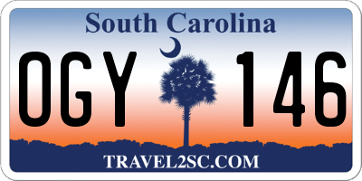 SC license plate OGY146