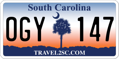 SC license plate OGY147