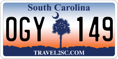 SC license plate OGY149
