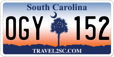 SC license plate OGY152
