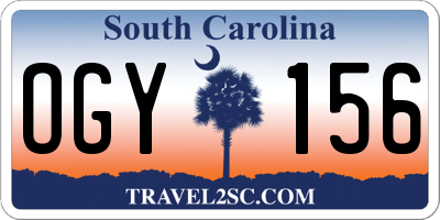 SC license plate OGY156