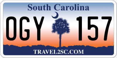 SC license plate OGY157
