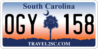 SC license plate OGY158