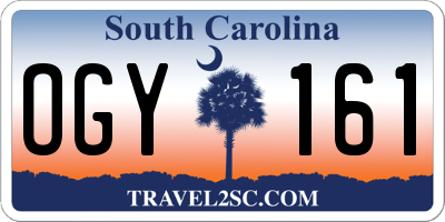 SC license plate OGY161