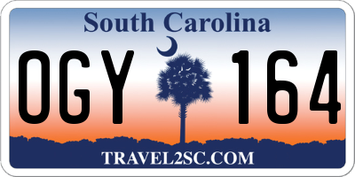 SC license plate OGY164