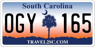 SC license plate OGY165
