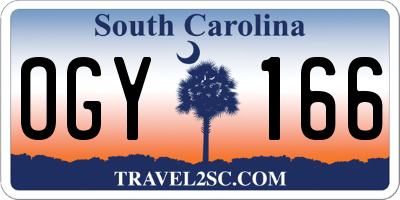 SC license plate OGY166
