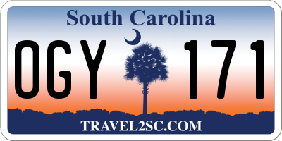 SC license plate OGY171