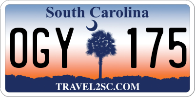 SC license plate OGY175