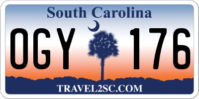 SC license plate OGY176