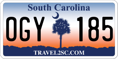 SC license plate OGY185