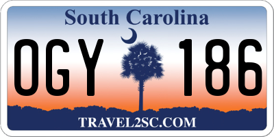 SC license plate OGY186