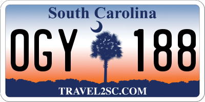 SC license plate OGY188