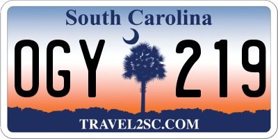 SC license plate OGY219