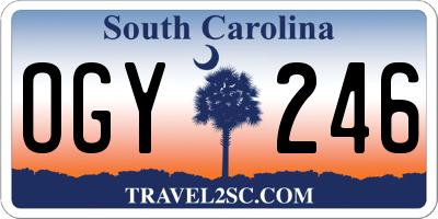 SC license plate OGY246