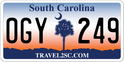 SC license plate OGY249