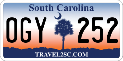 SC license plate OGY252
