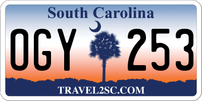 SC license plate OGY253