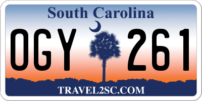 SC license plate OGY261
