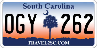 SC license plate OGY262