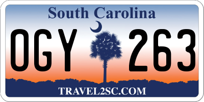 SC license plate OGY263