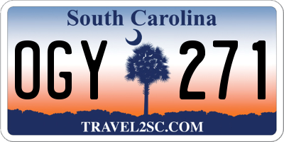 SC license plate OGY271