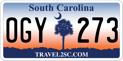 SC license plate OGY273