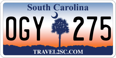 SC license plate OGY275