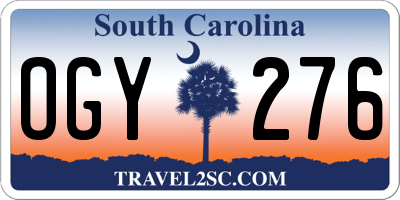 SC license plate OGY276