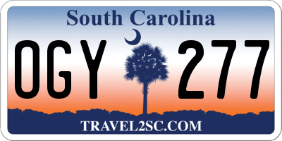 SC license plate OGY277