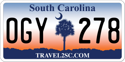 SC license plate OGY278
