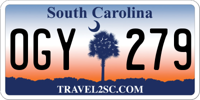 SC license plate OGY279