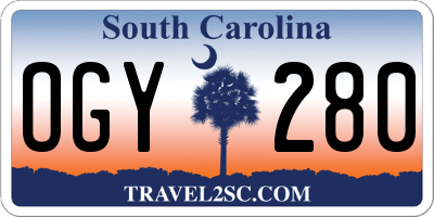 SC license plate OGY280