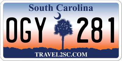 SC license plate OGY281